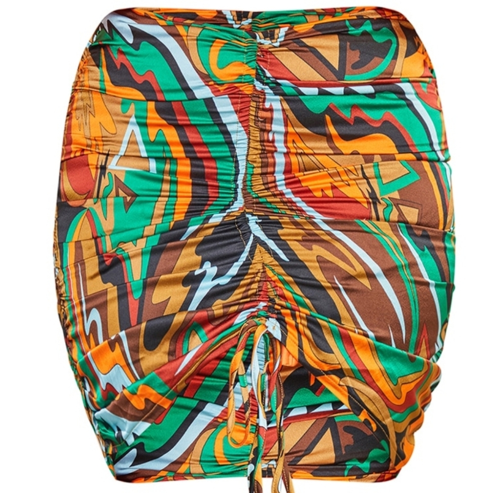 Ruched front skirt